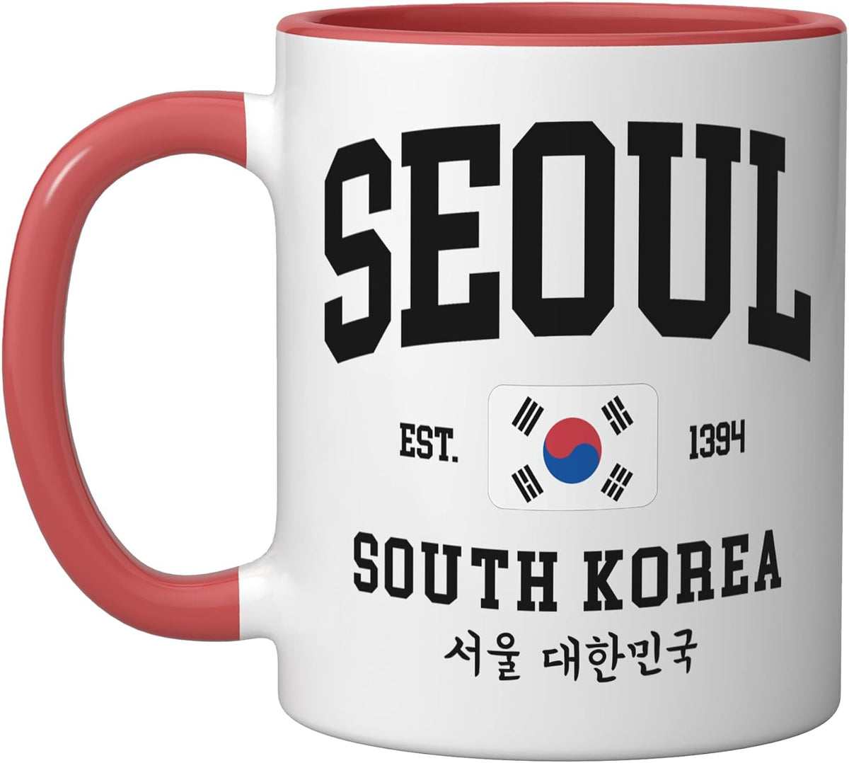 Seoul South Korea Flag Varsity Style K Pop Korean Ceramic Mug