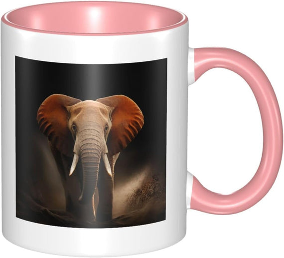 Elephants Art Two Tone Color â€“ & Tea Drinking For Hot Or Ceramic Mug