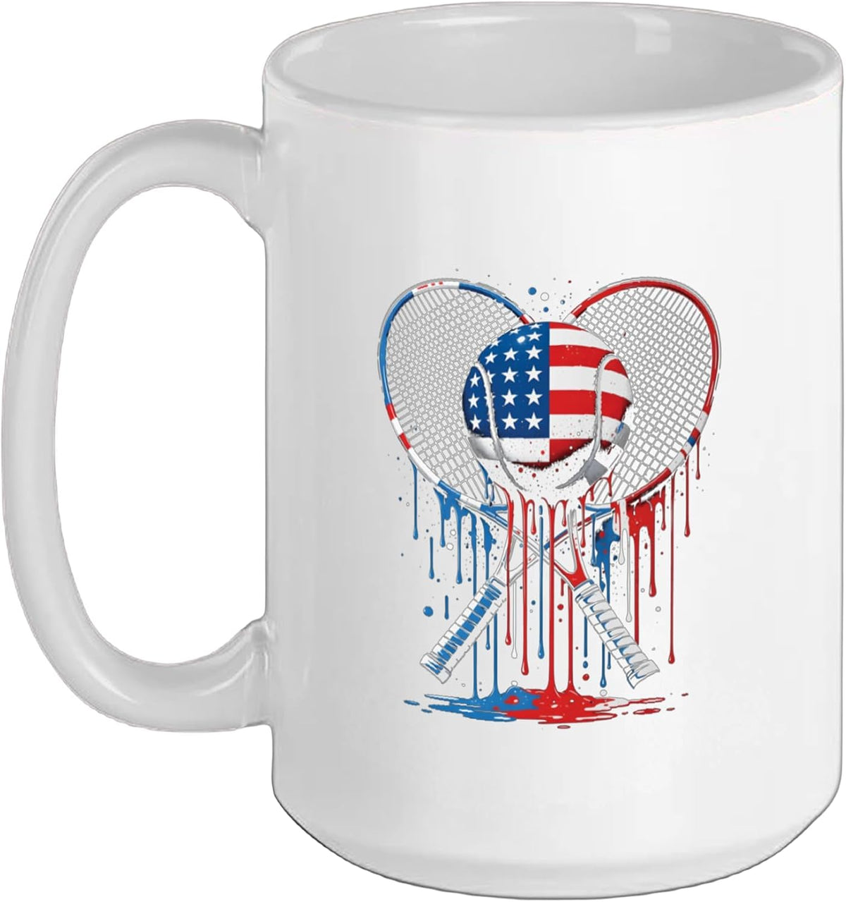 Tennis Racket Tennis Ball Drip Ceramic Mug
