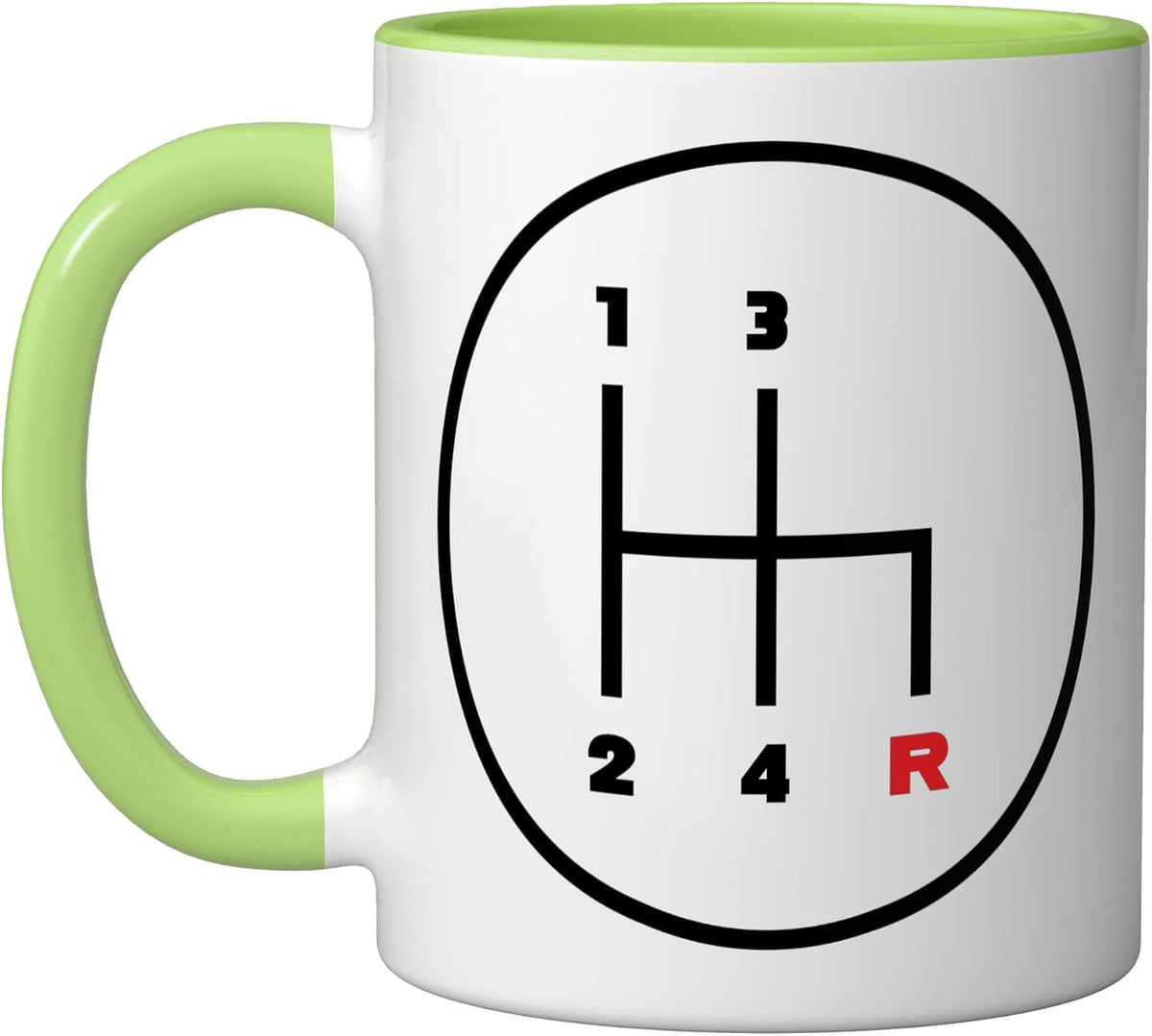 Car Manual Gear Shifter Knob Pattern Icon (4 Speed) Ceramic Mug