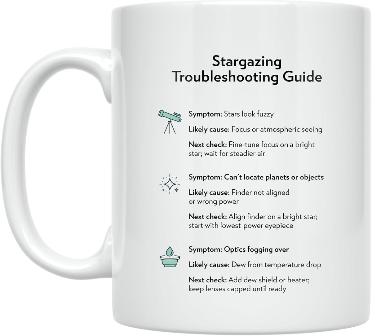 Stargazing Troubleshooting Guide Mug - Astronomy Design - Ceramic Mug