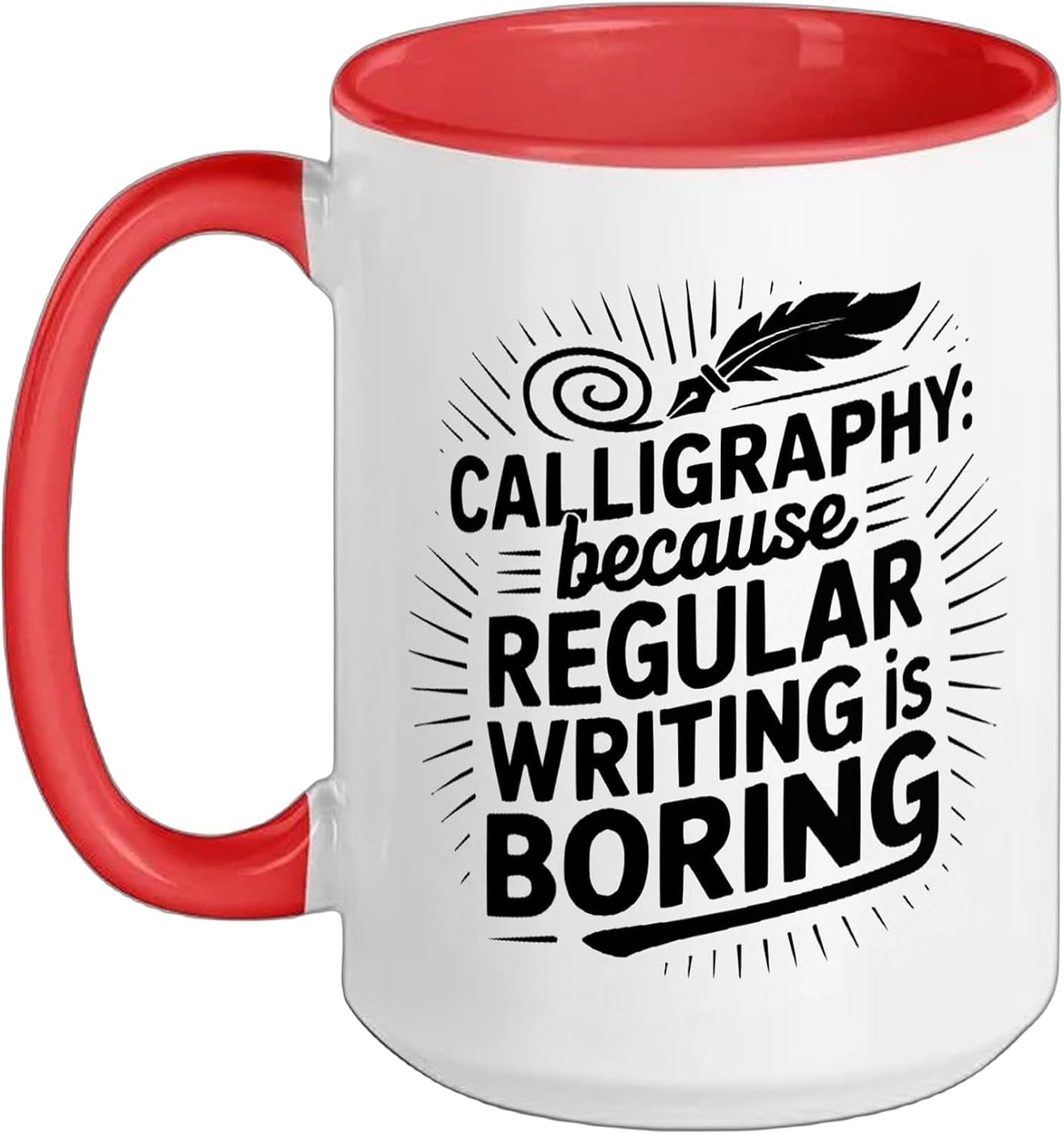 Calligraphy Calligraphic Writing Lettering Typography Ceramic Mug