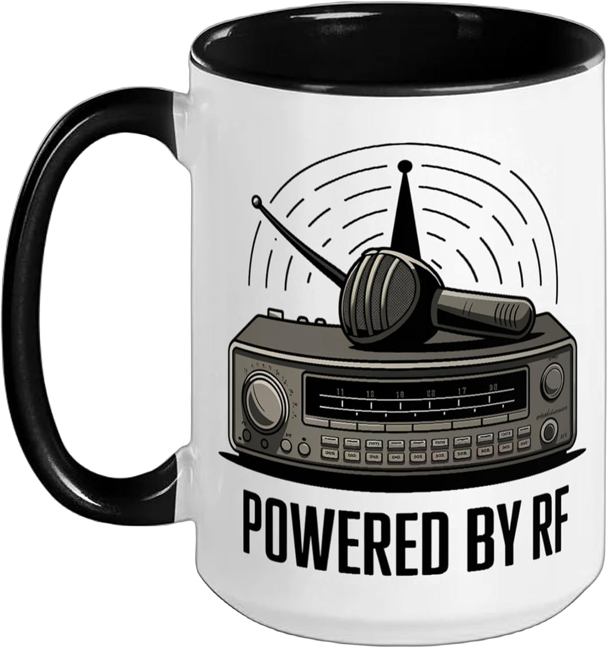 Powered By Rf Ham Radio Amateur Radio Operator Ceramic Mug