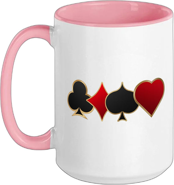 Elegant Poker Suits Design Ceramic Mug