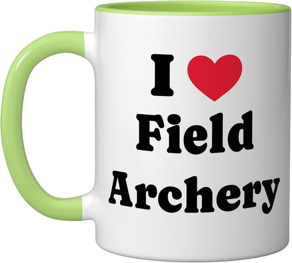 I Love Hobby Field Archery Outdoor Target Shooter Ceramic Mug