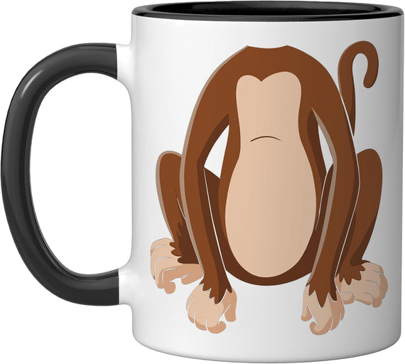 Funny Cartoon Monkey Back View Ceramic Mug
