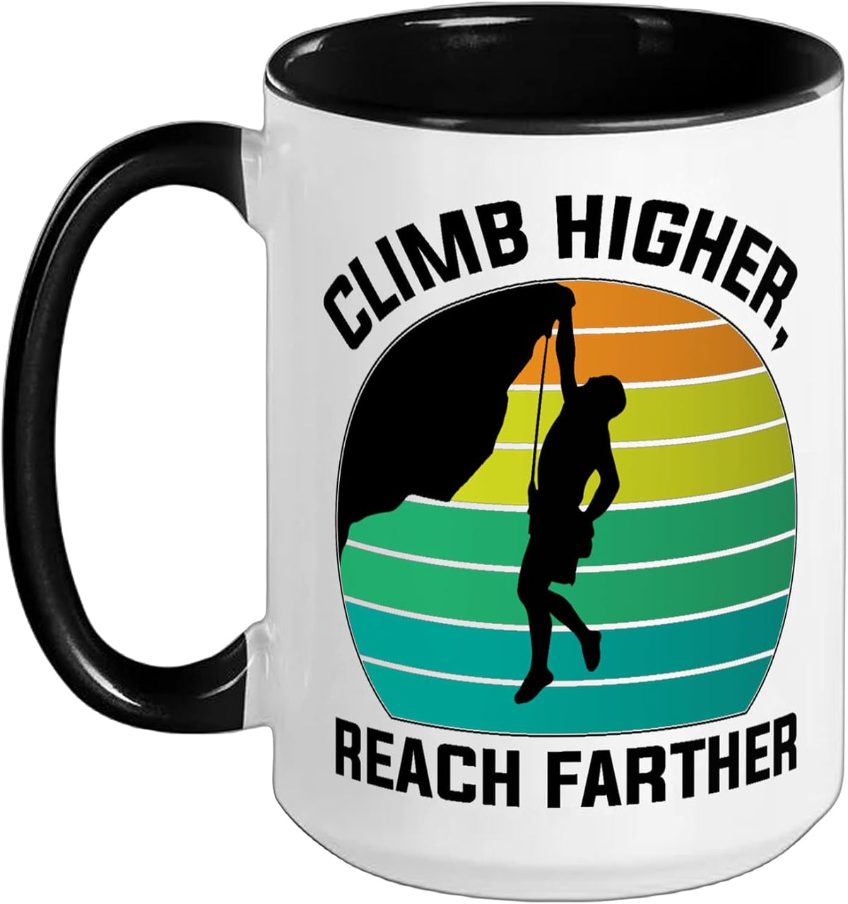 Retro Rock Climbing Climb Higher Climber Mountain Ceramic Mug