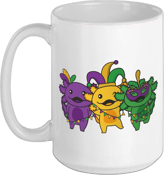Mardi Gras Axolotl Fancy Dress Costume Ceramic Mug