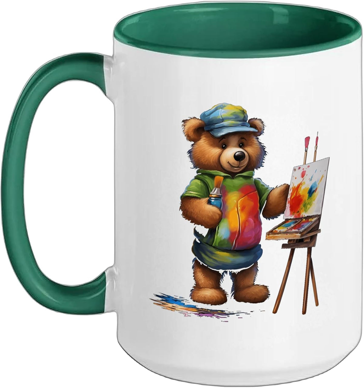 Bear Artist Painter Brush Palette Painting Ceramic Mug