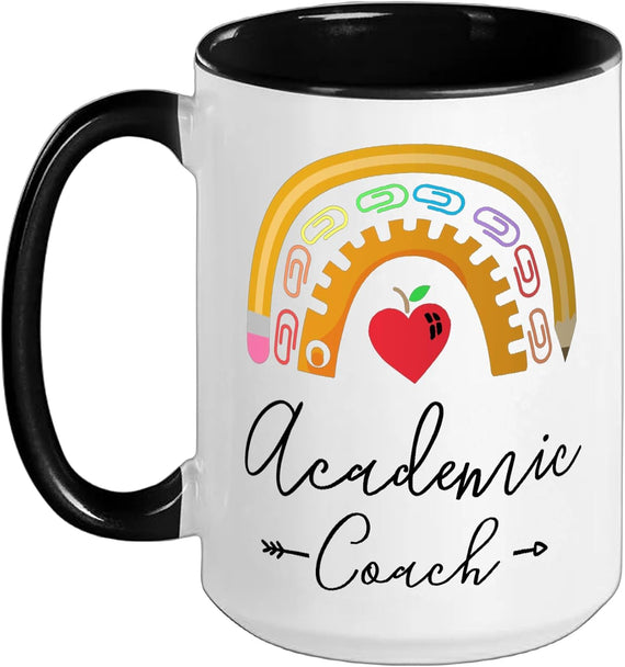 Academic Coach Rainbow Pencil Apple Ceramic Mug