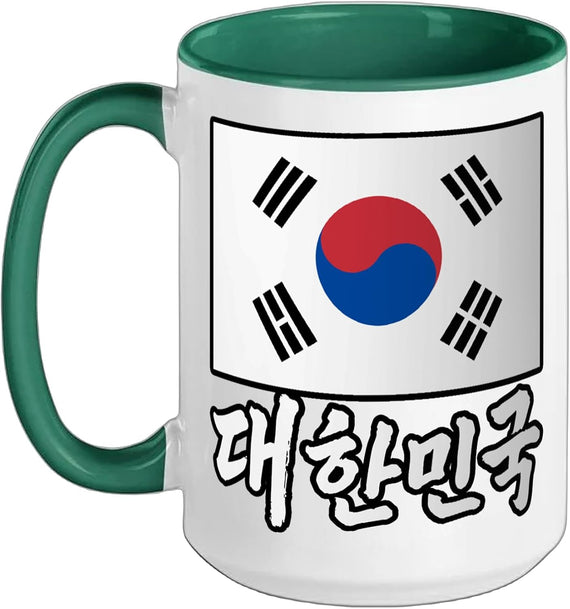 South Korean Flag And Hangul Word Calligraphy Ceramic Mug
