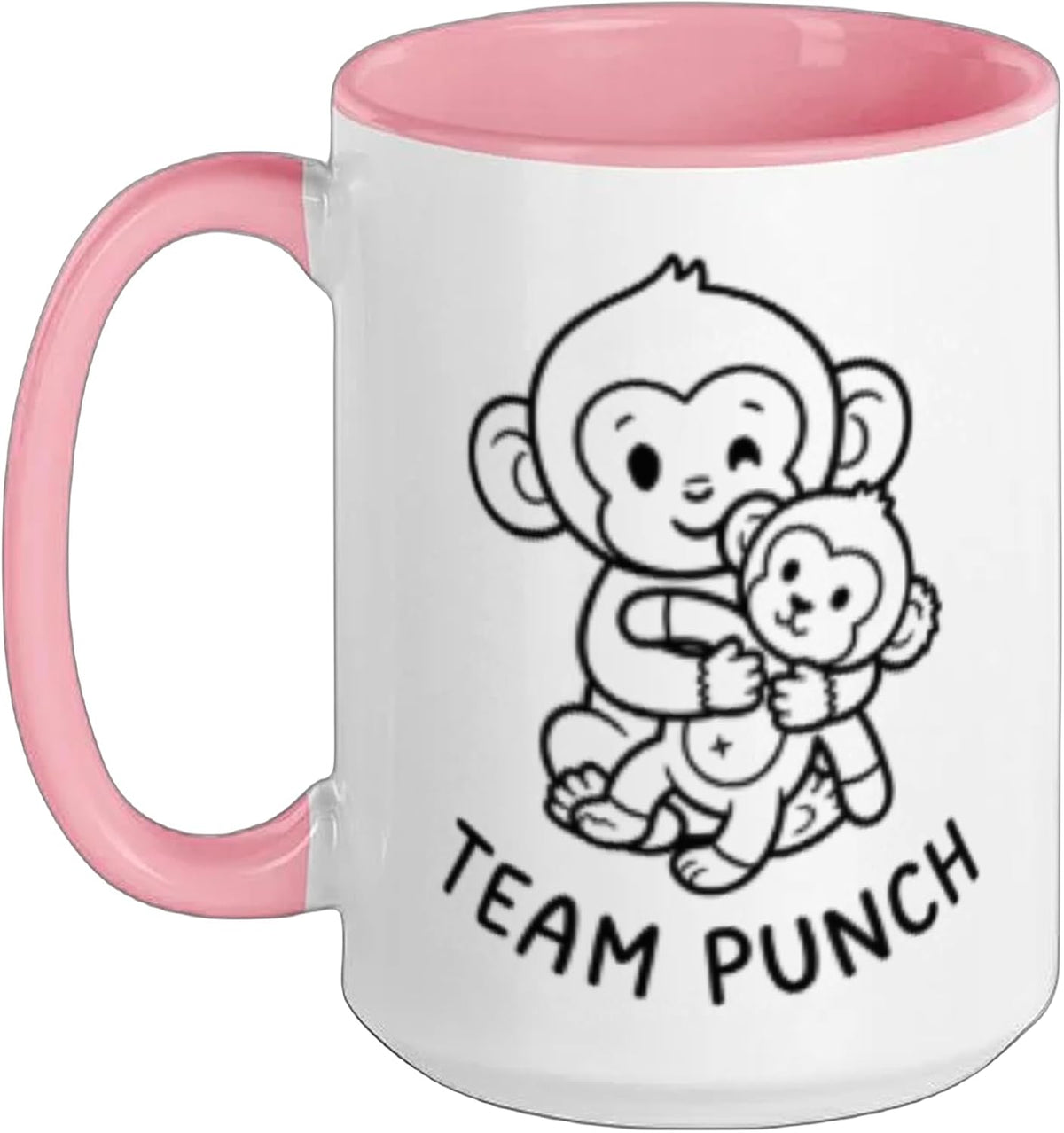 Team Punch Funny Monkey Design Cute Animal Ceramic Mug