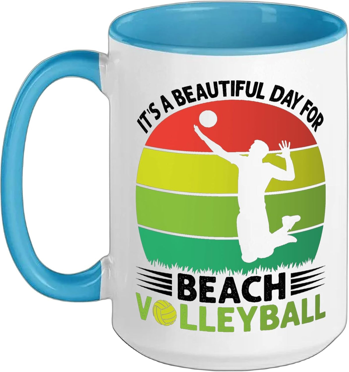 Great Day For Beach Volleyball Ceramic Mug