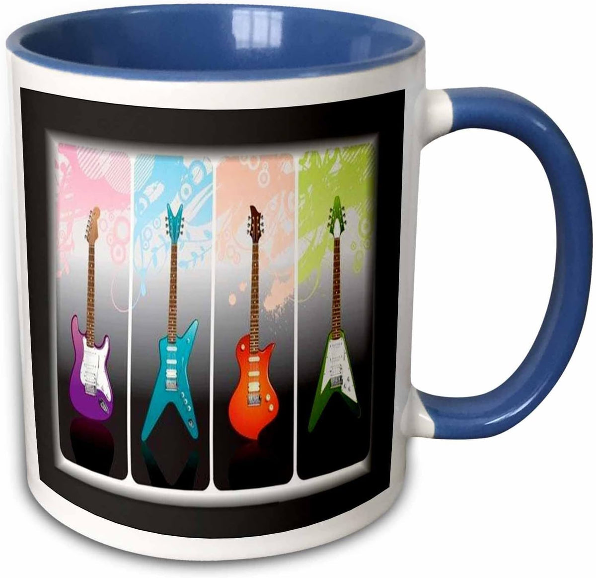 Framed 4 Heavy Metal N Rock Guitars Ceramic Mug