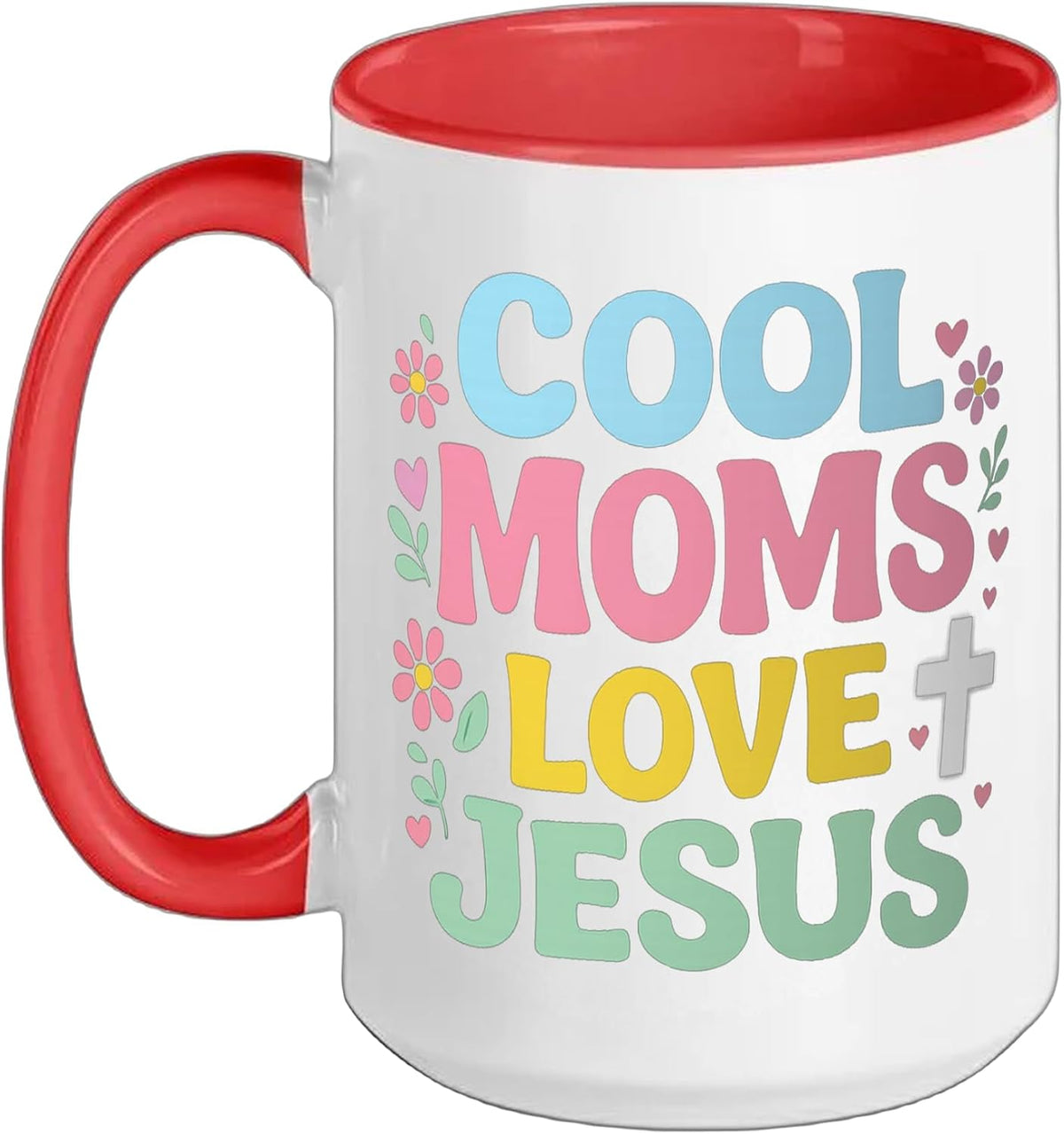 Cool Moms Love Jesus Cute Christian Mom Faith Design Ceramic Mug