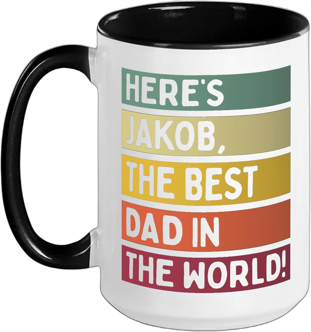 Here's Jakob The Best Dad In The World Father's Day Retro Ceramic Mug
