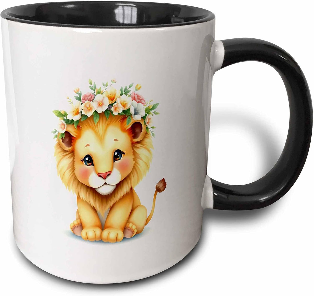 Stunning Lion Cub Decorated With Colorful Ceramic Mug