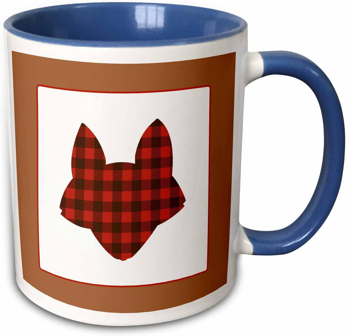 Woodland Creatures Buffalo Plaid Ceramic Mug