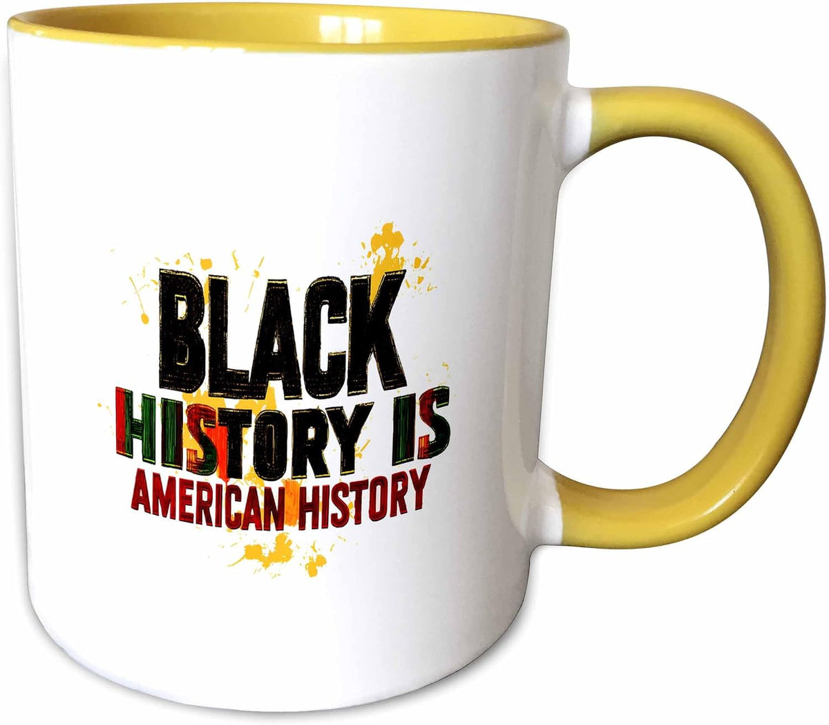 Black History Is American Text, Splashes Ceramic Mug
