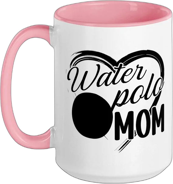 Water Polo Mom Heart Mom Of A Water Polo Player Mother Ceramic Mug