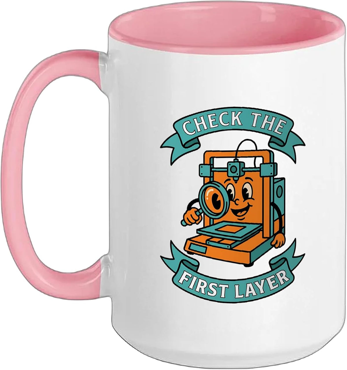 3d Printing Check First Layer Retro Maker Mascot Ceramic Mug