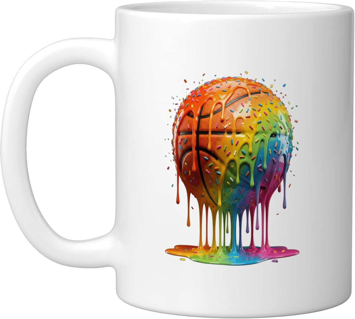 Basketball Drip Ice Cream Sprinkles Dripping Basketball Ceramic Mug