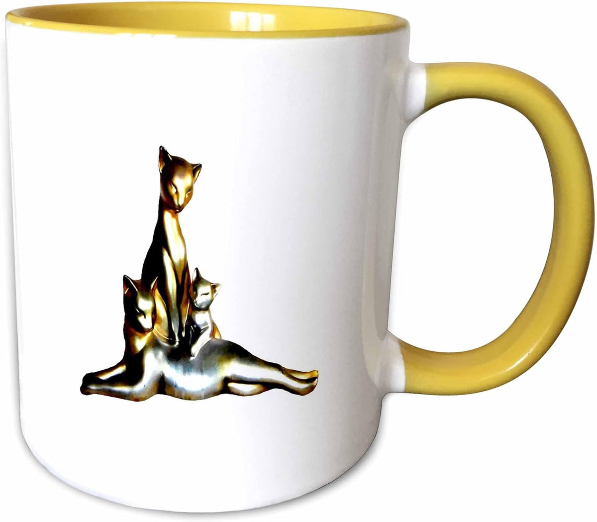 Two Cats & Kitten Artistic & Statuesque Ceramic Mug