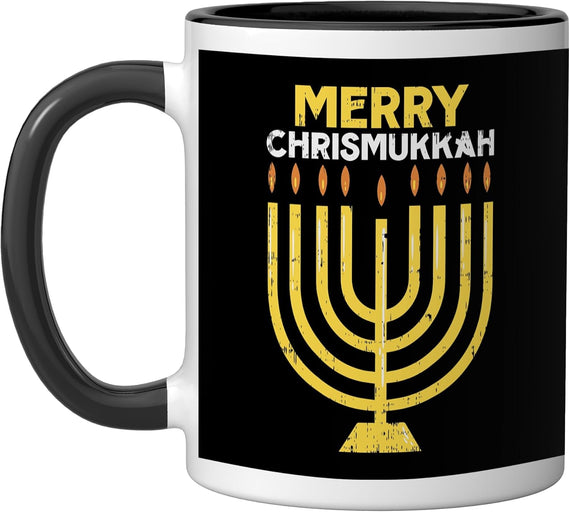 Merry Chrismukkah Christmas Hanukkah Chanukiah Ceramic Mug