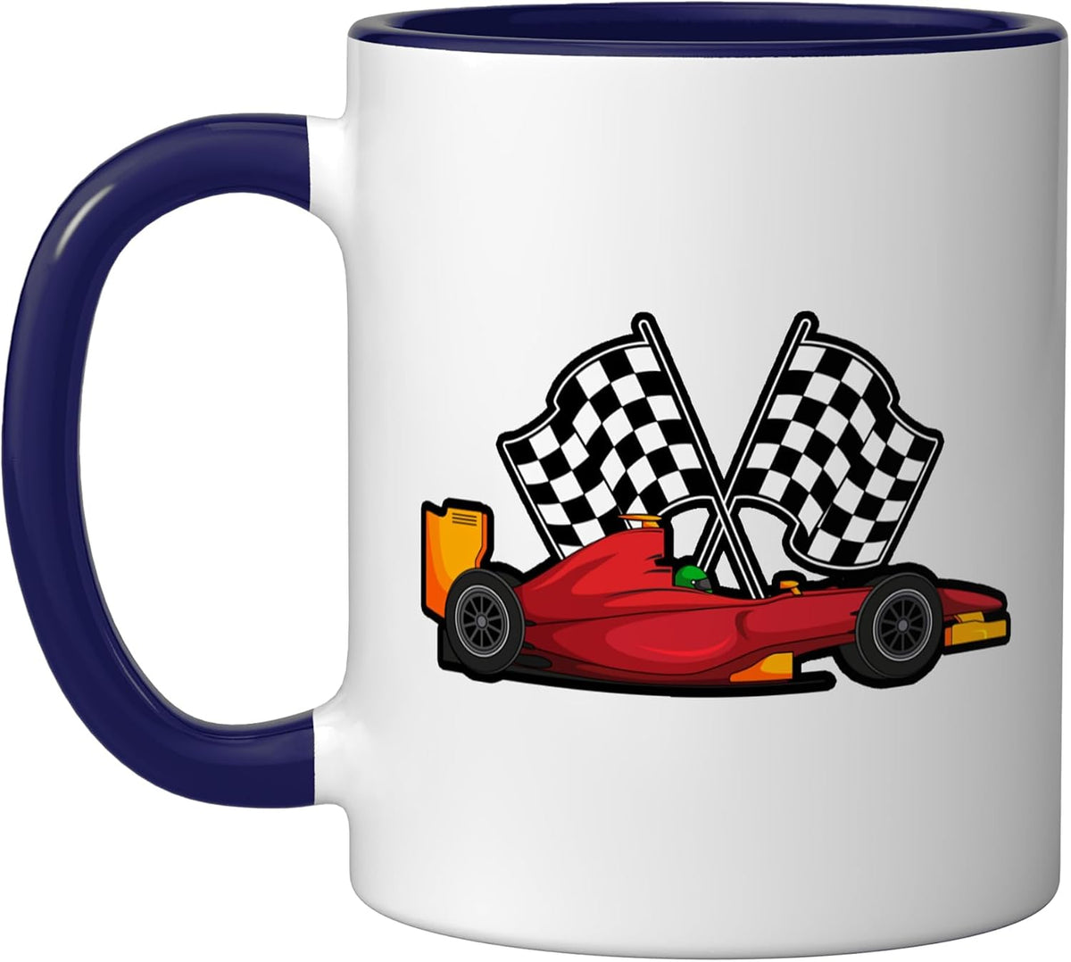 Car Racing Automobile Sport Racer Checkered Flag Finish Ceramic Mug