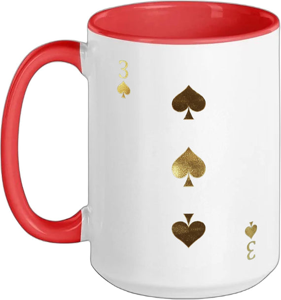 3 (Three) Of Spades Poker Card Playing Card Blackjack Card Ceramic Mug