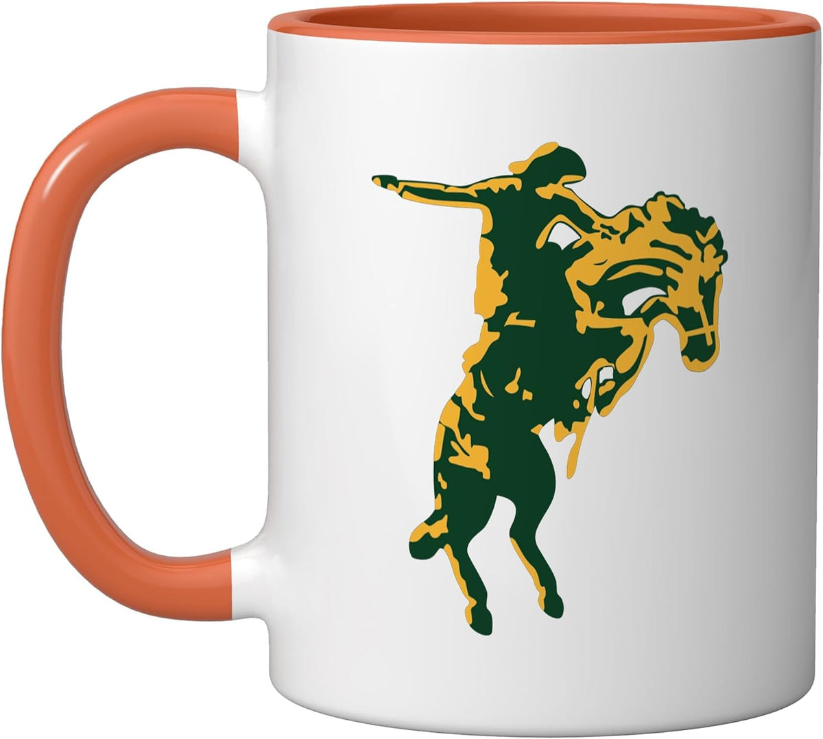 Bucking Bronco Silhouette Western Rodeo Ceramic Mug