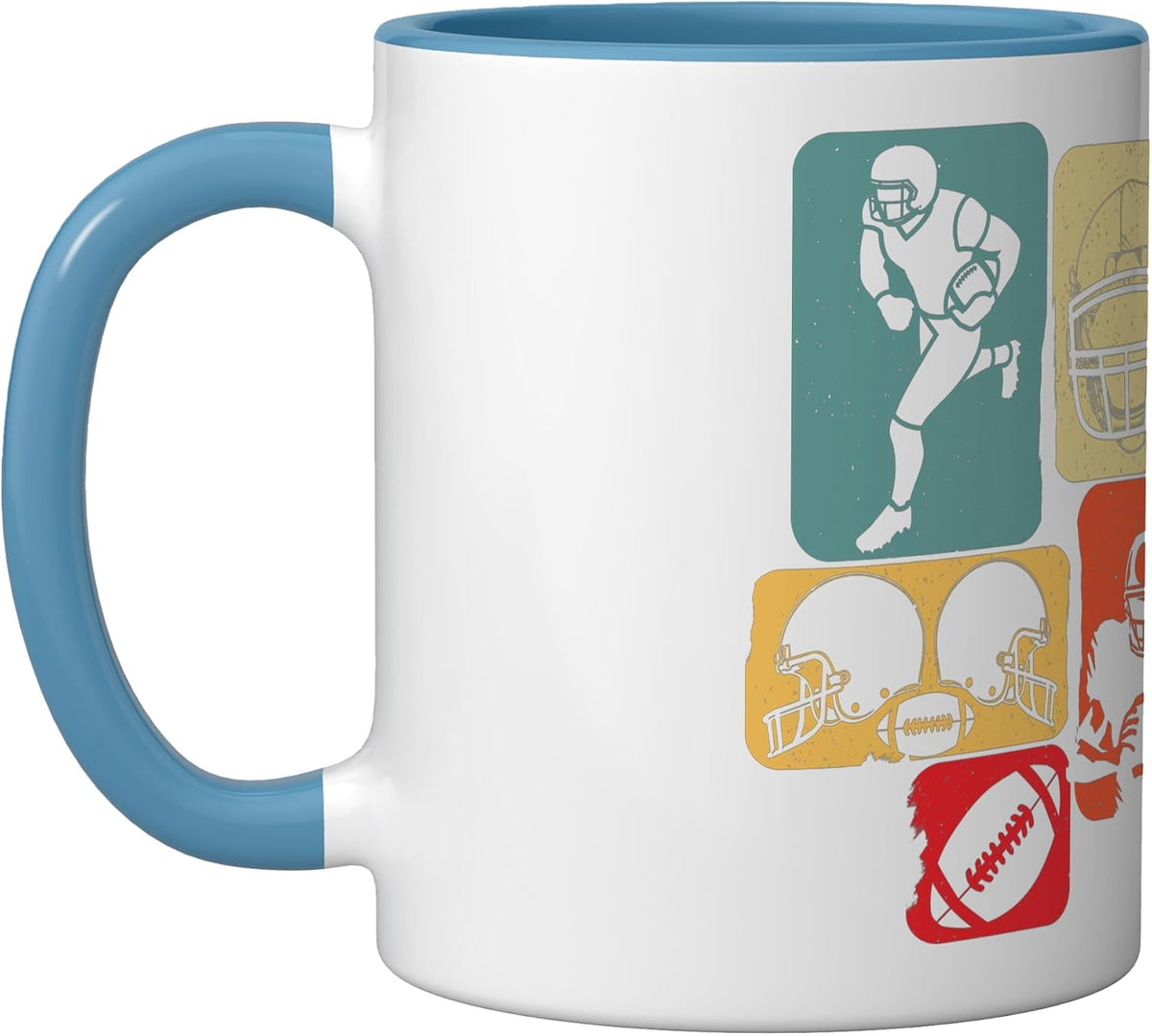 American Football Player Retro Tiles Sport Ceramic Mug