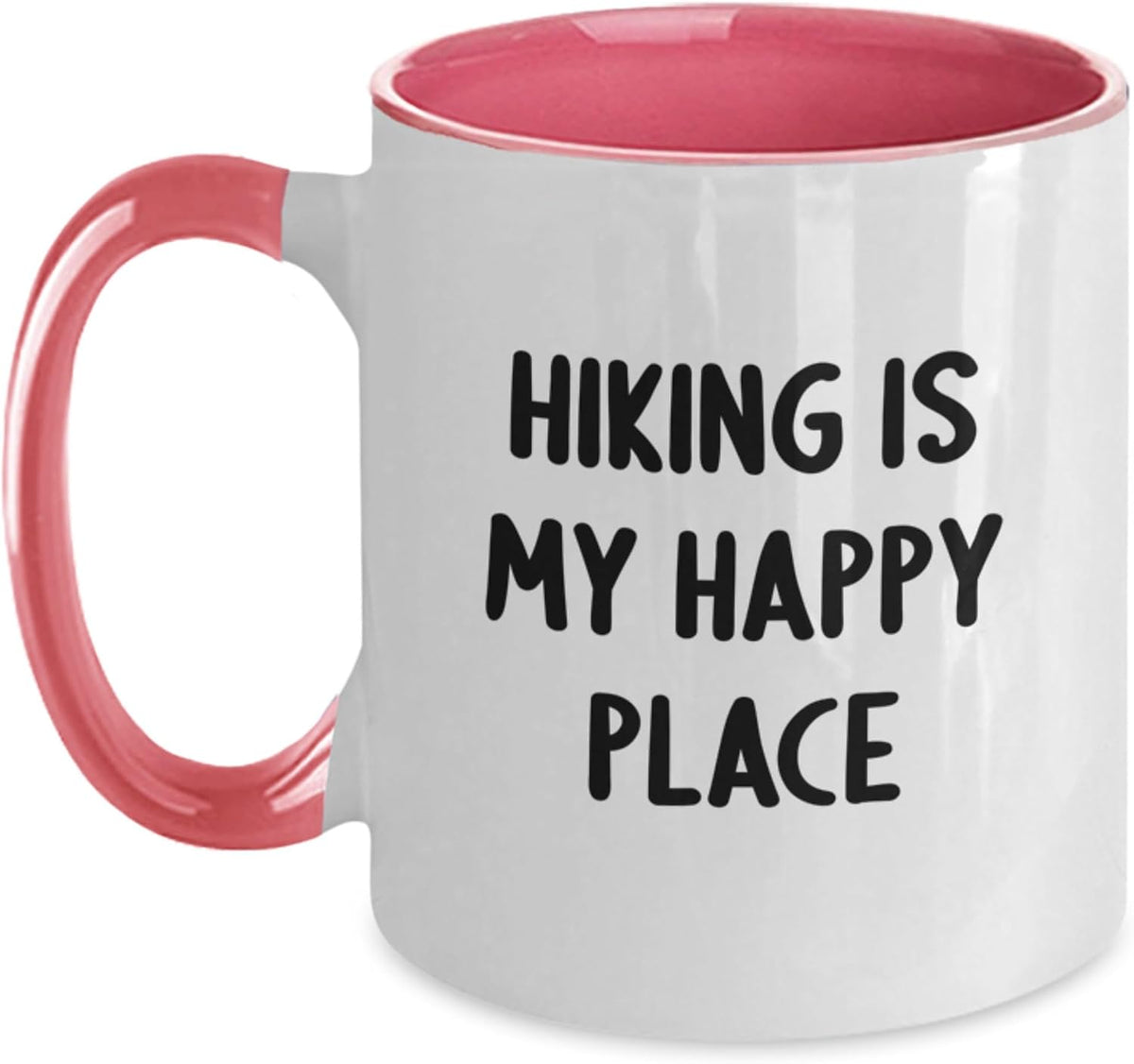 Hiking Is My Happy Place Bold Quote Trail Lover Ceramic Mug