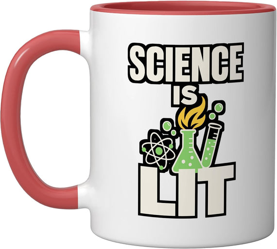 Science Is Lit Lab Flask Beaker Chemistry Ceramic Mug