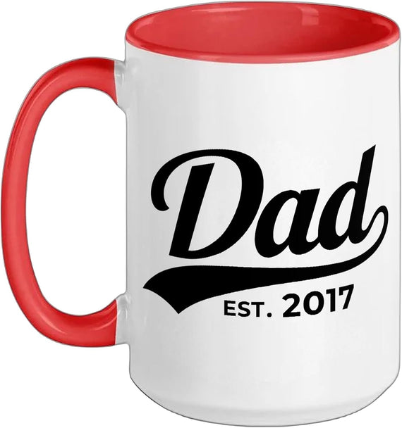 Dad Est 2017 Funny First Time Dad New Father Ceramic Mug