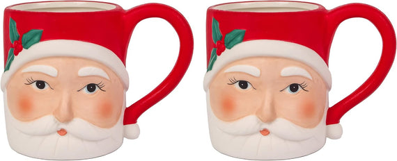 Jolly Santa Face Christmas Ceramic Mug
