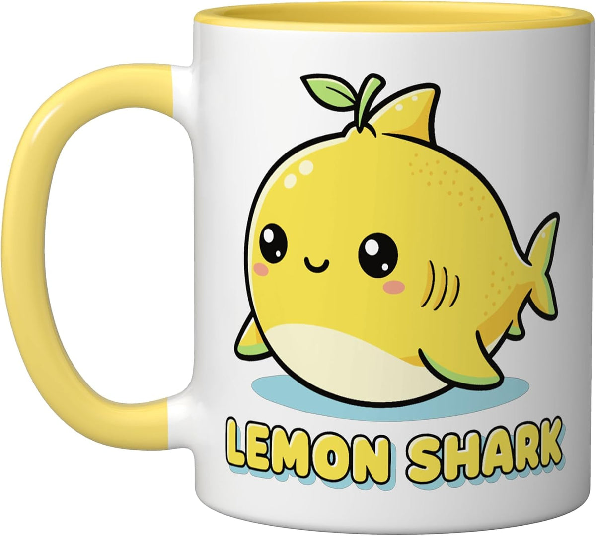 Lemon Shark Lover Funny Fruit Cute Kawaii Shark Animal Pun Ceramic Mug
