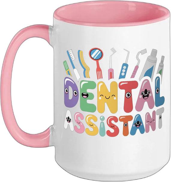 Dental Assistant Colorful Letters Dental Ceramic Mug