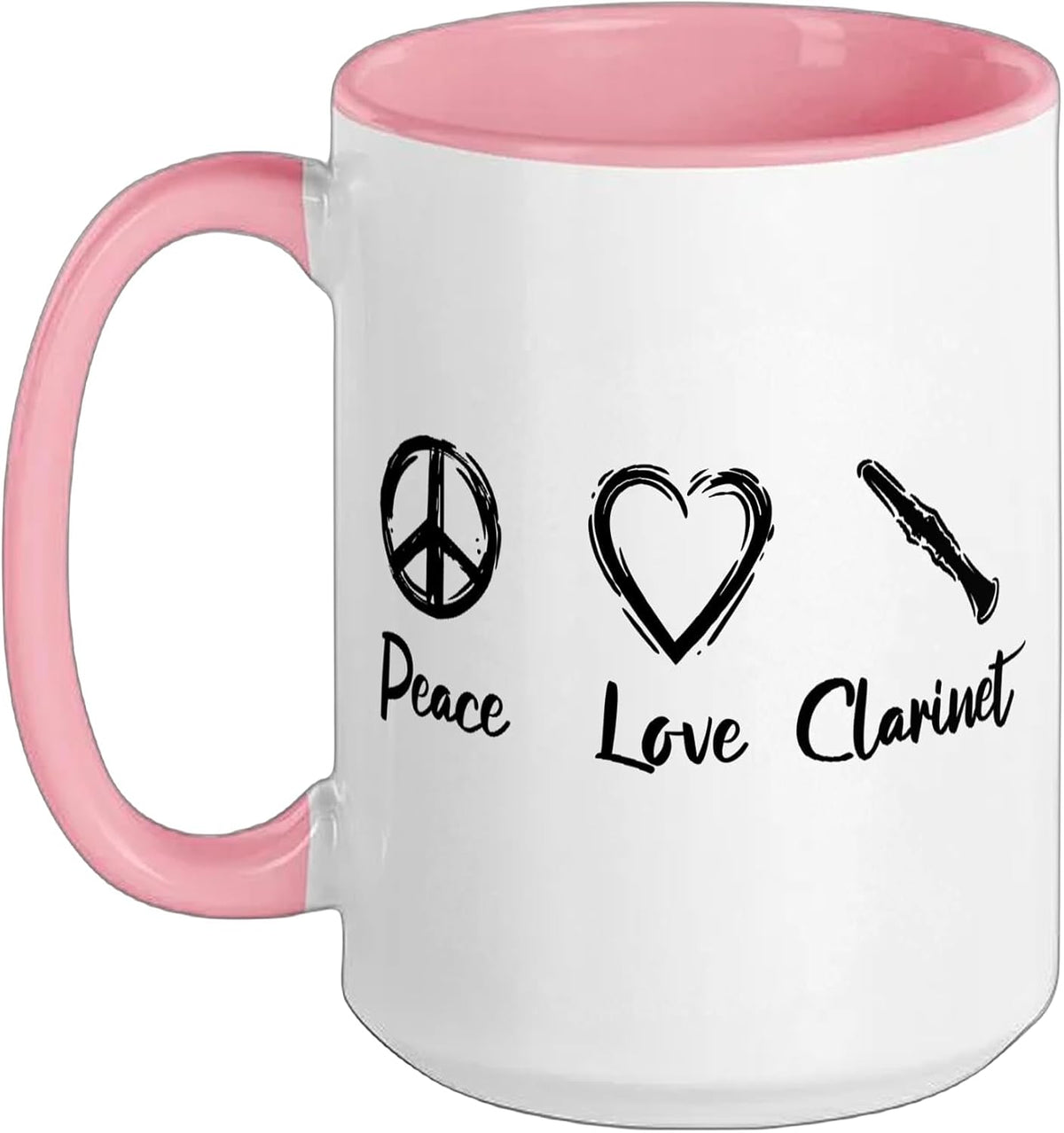Peace Love Clarinet Ceramic Mug