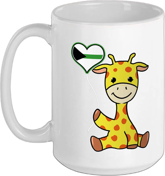 Giraffe With Demiromantic Balloon Ceramic Mug