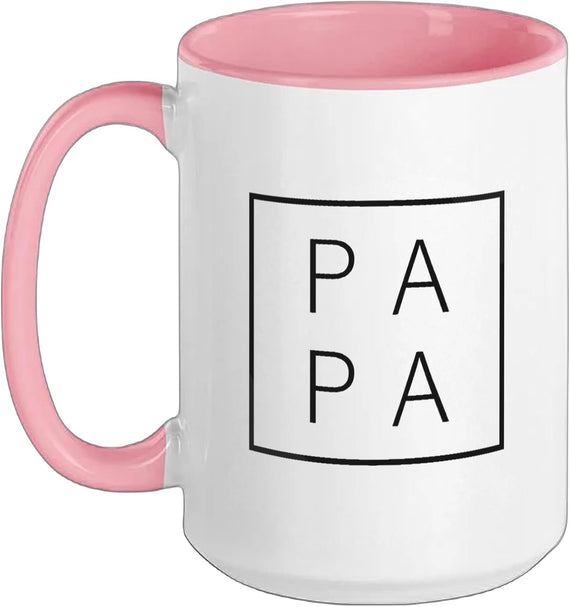 Papa Minimalist Box Lettering Ceramic Mug