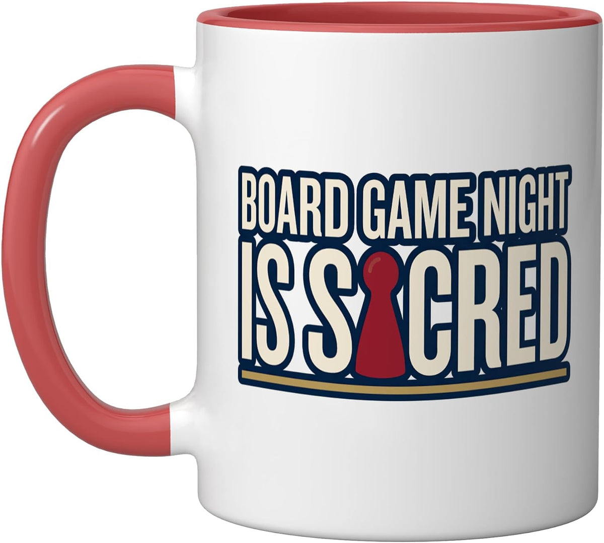 Board Game Night Sacred Red Pawn Retro Vintage Icon Design Ceramic Mug
