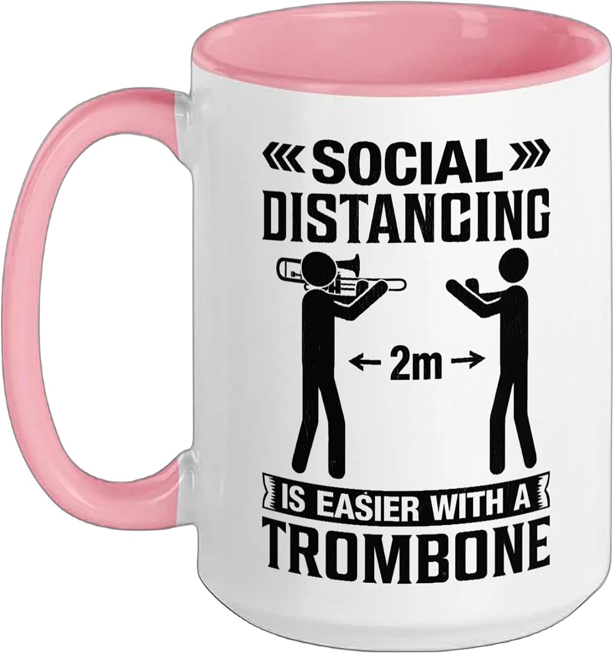 Trombone Social Distancing Music Instrument Musician Ceramic Mug