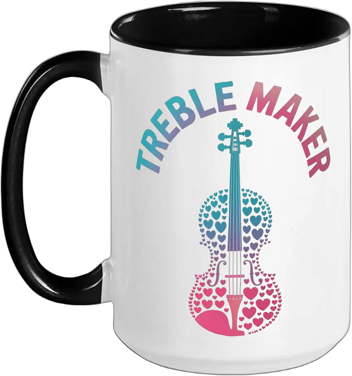 Treble Maker Violin Heart Design Funny Musician Ceramic Mug