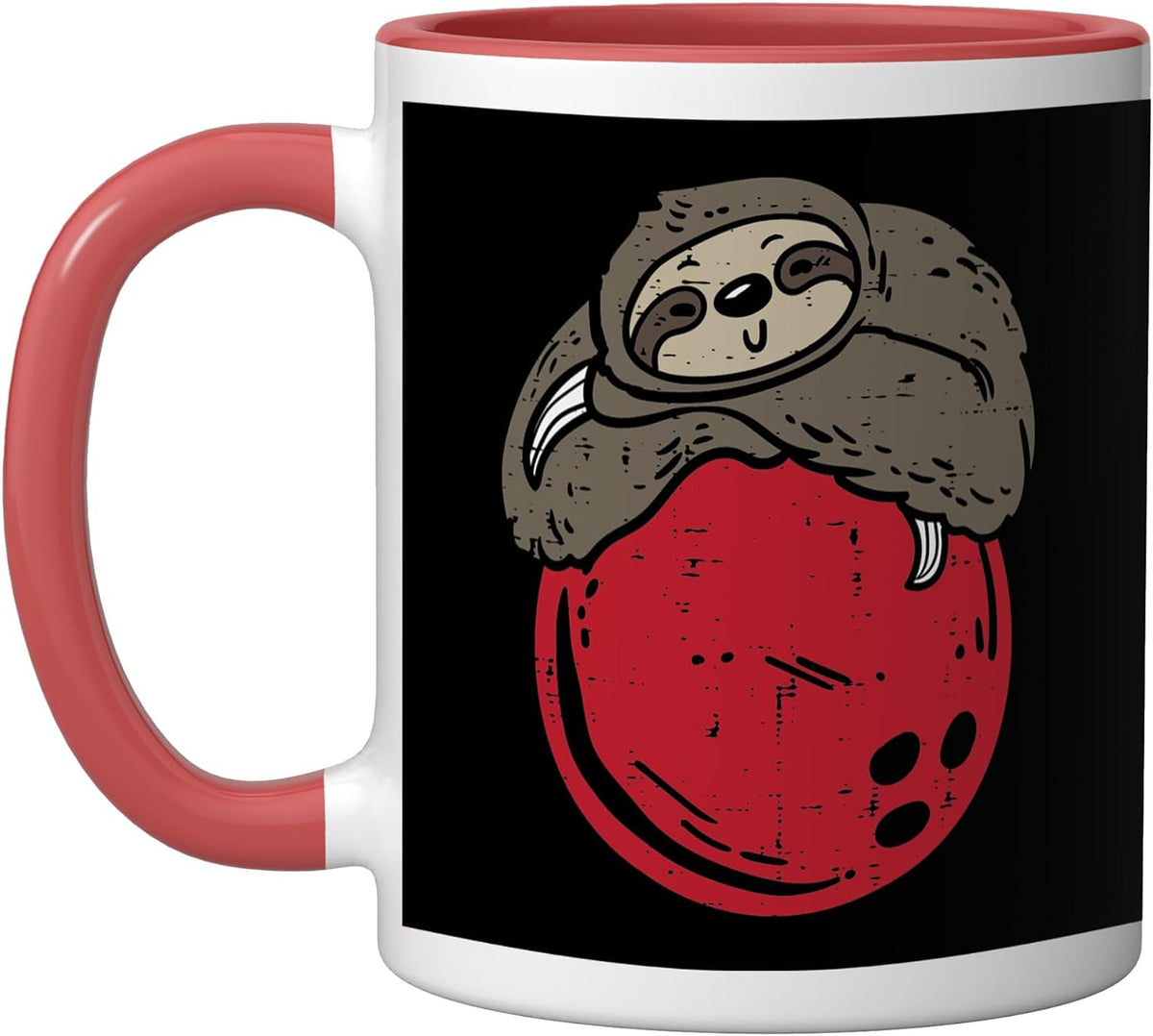Sloth Sleeping On Bowling Ball Funny Bowler Men Women Kids Ceramic Mug
