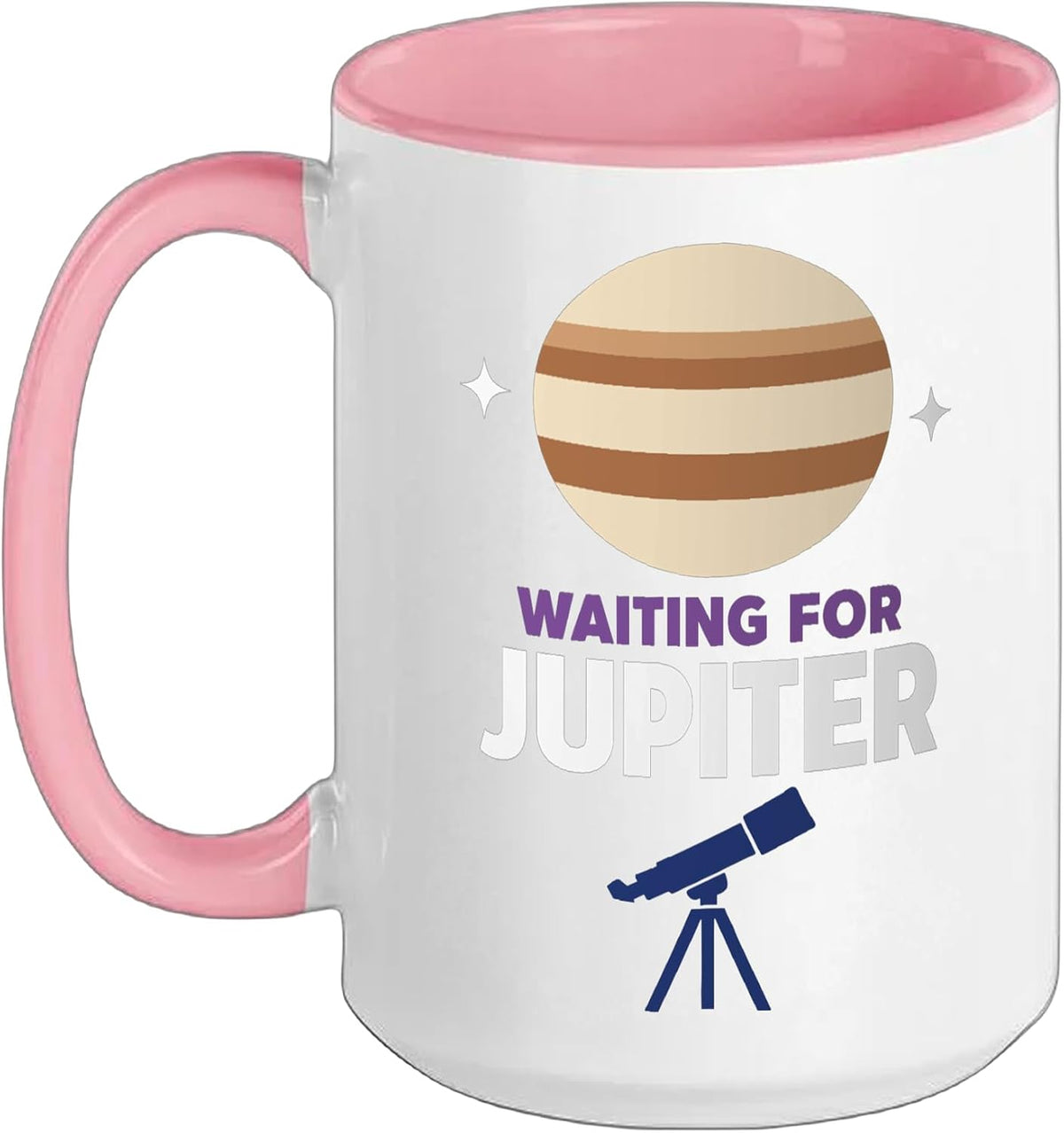 Waiting For Jupiter Planet Telescope Funny Ceramic Mug