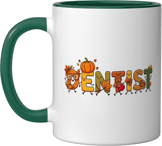 Autumn Pumpkin Fall Dentist Thanksgiving Womens Mens Kids Ceramic Mug