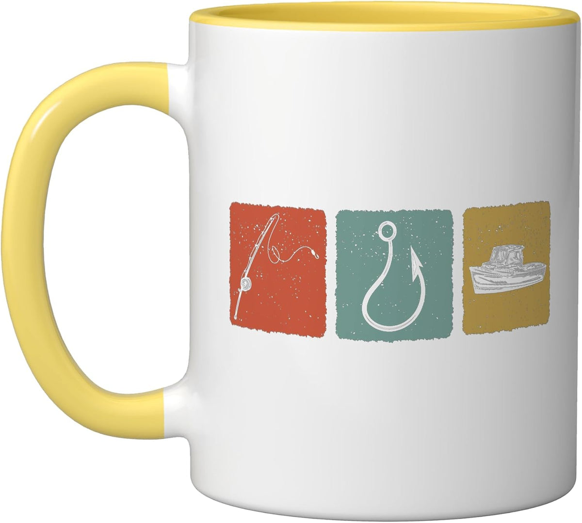 Vintage Fisher Angler Fisherman Fish Rod Fishing Ceramic Mug