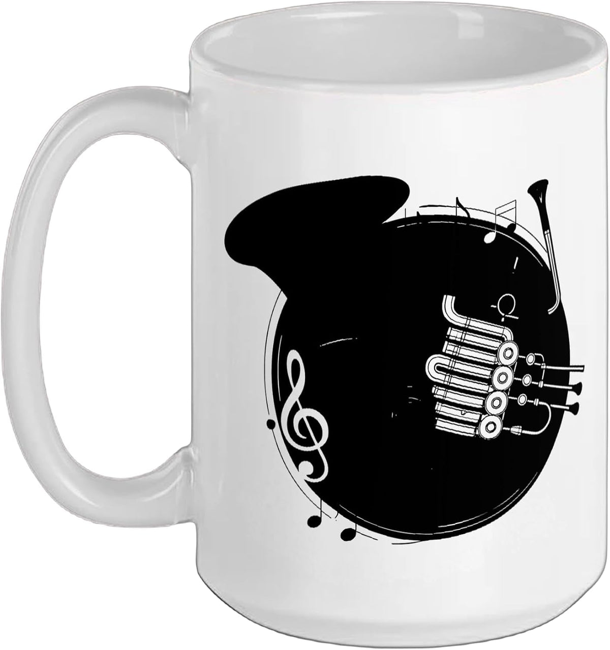 French Horn Vinyl Record Music Lover Ceramic Mug