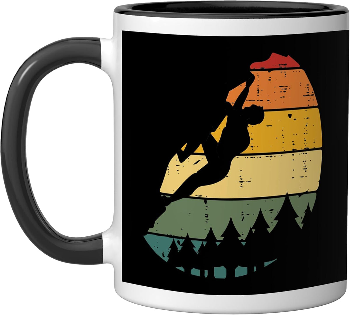 Climbing Rock Climber Vintage Bouldering Men Boys Kids Ceramic Mug